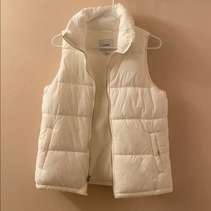 White puffer vest